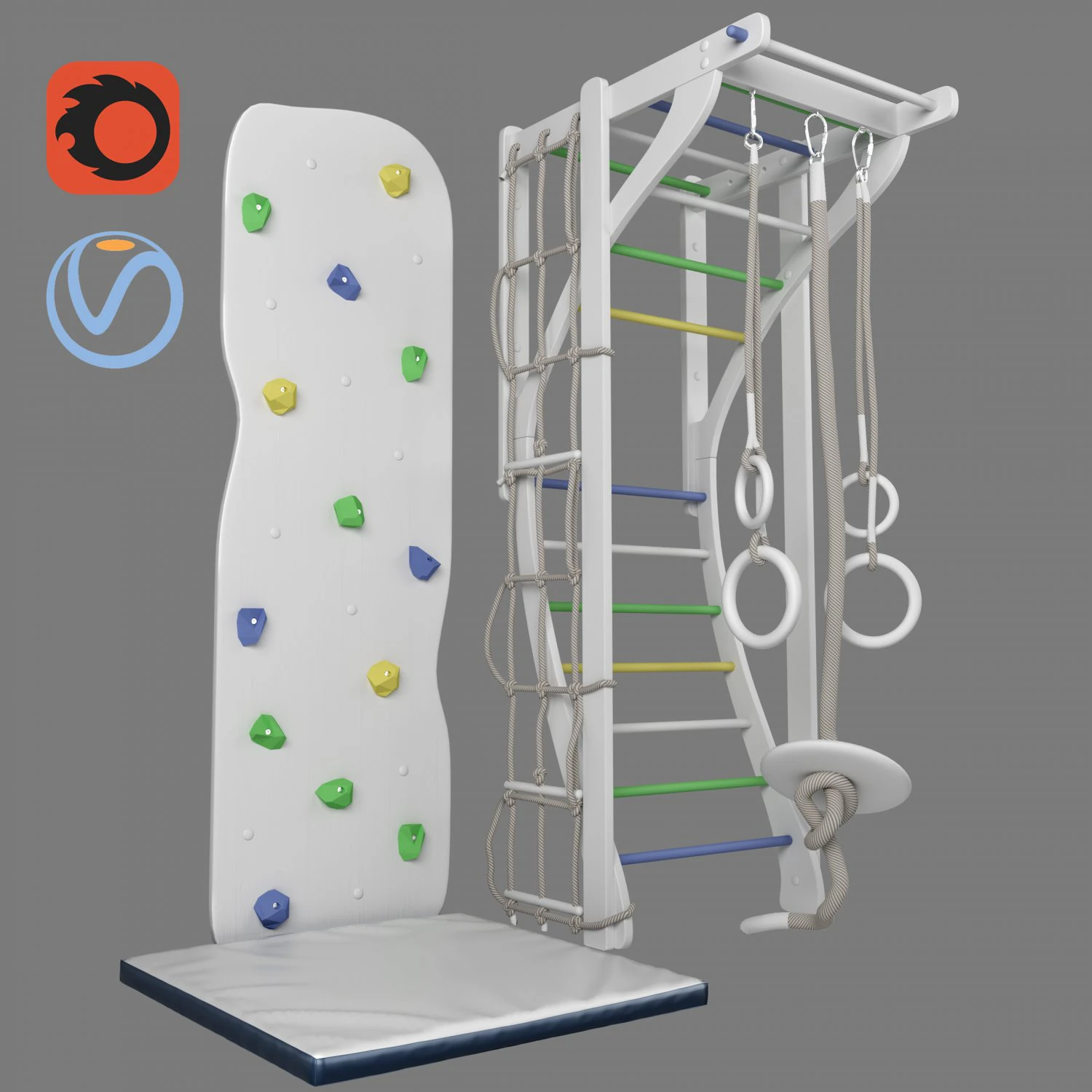 childrens sport complex arfa corona v-ray 3D Model .c4d .max .obj .3ds .fbx .stl .blend 