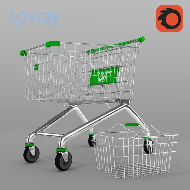 set of baskets for the store Modello 3D .c4d .max .obj .3ds .fbx .stl .blend 
