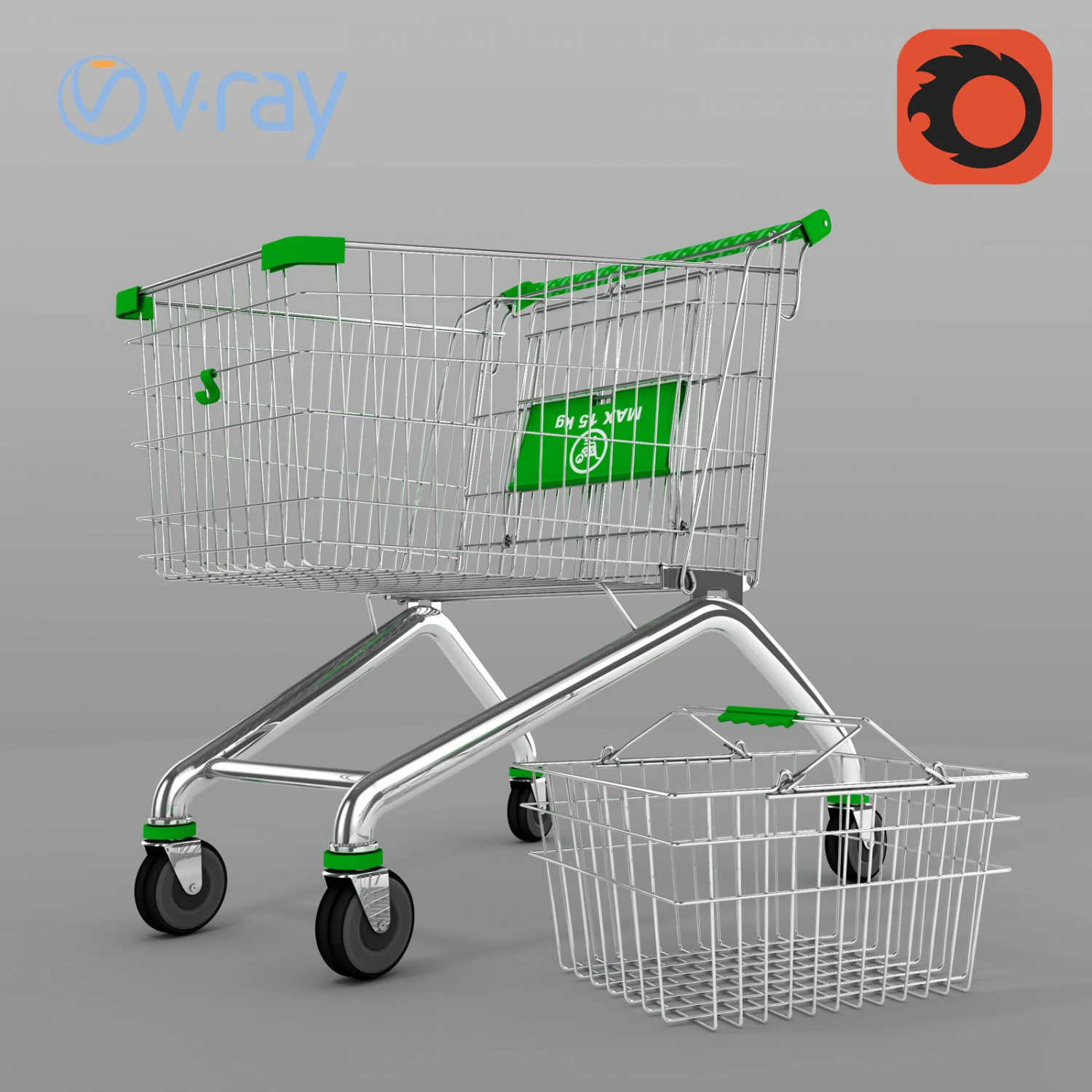 set of baskets for the store 3D Model .c4d .max .obj .3ds .fbx .stl .blend 