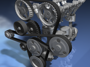 engine inline four-cylinder Modèle 3D