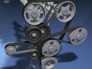 silnik rzędowy czterocylindrowy Model 3D