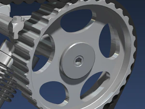 silnik rzędowy czterocylindrowy Model 3D