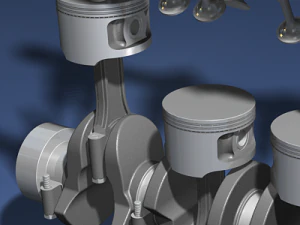 silnik rzędowy czterocylindrowy Model 3D