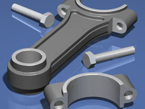 silnik rzędowy czterocylindrowy Model 3D