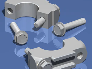 silnik rzędowy czterocylindrowy Model 3D