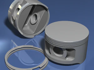 silnik rzędowy czterocylindrowy Model 3D