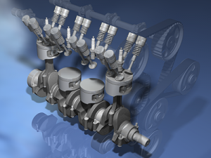 engine inline four-cylinder Modèle 3D