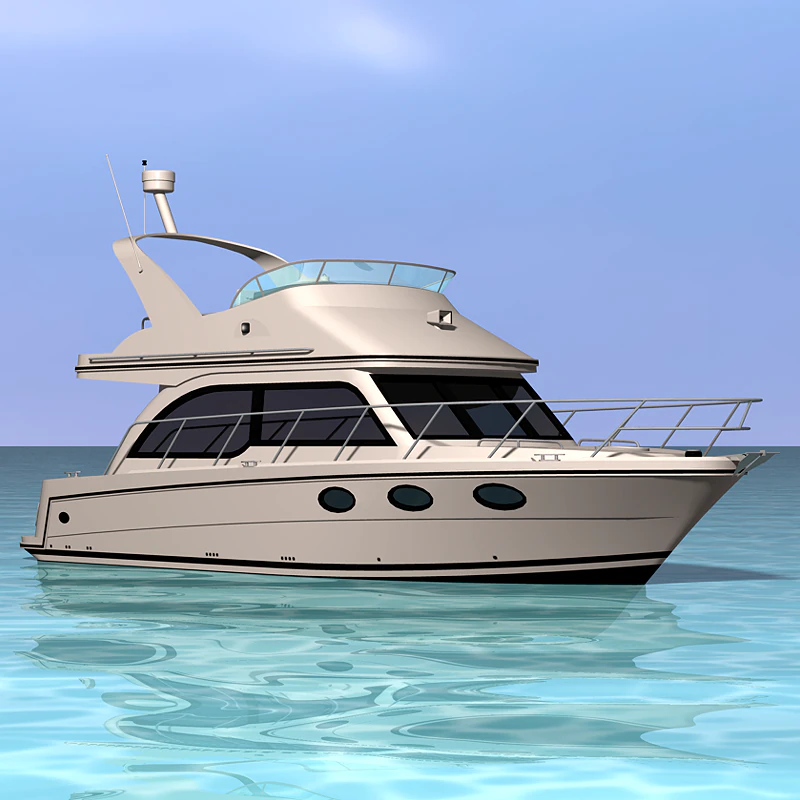 cabin cruiser boat 3D Model .c4d .max .obj .3ds .fbx .stl .blend 