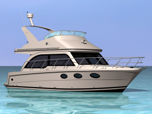 cabin cruiser boat 3D Model