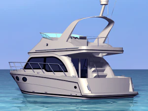 cabin cruiser boat 3D Model
