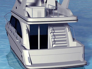 cabin cruiser boat 3D Model