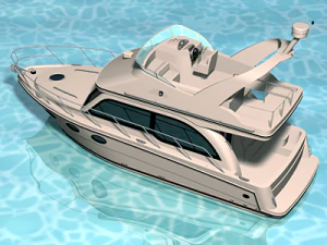 cabin cruiser boat 3D Model