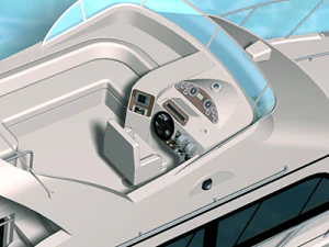 cabin cruiser boat 3D Model