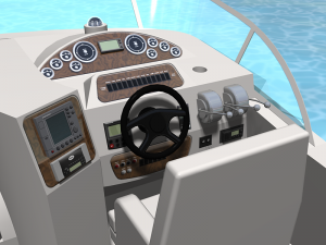 cabin cruiser boat 3D Model