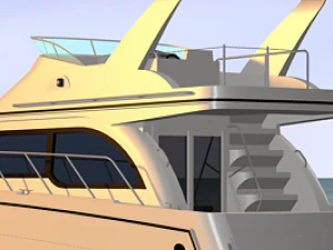 cabin cruiser boat 3D Model
