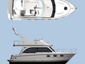 cabin cruiser boat 3D Model