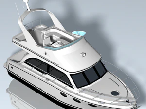 cabin cruiser boat 3D Model