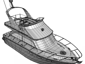 cabin cruiser boat 3D Model
