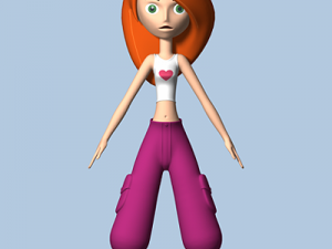 female cartoon character 01 3D-Modell