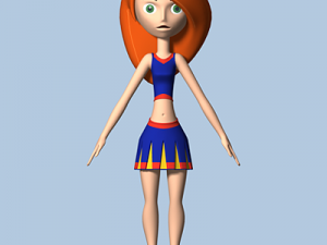 female cartoon character 01 3D-Modell