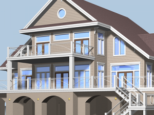 summer beach house exterior 02 3D Model