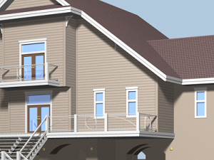 summer beach house exterior 02 3D Model
