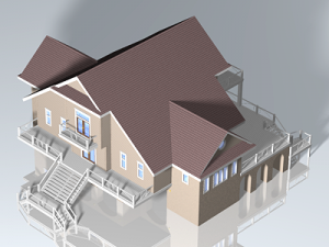 summer beach house exterior 02 3D Model