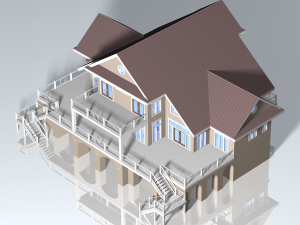 summer beach house exterior 02 3D Model