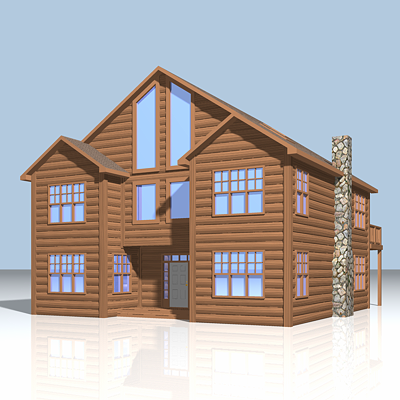 winter log cabin exterior Modello 3D .c4d .max .obj .3ds .fbx .stl .blend 