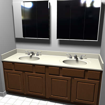 bathroom vanity sink and light fixture 3Dモデル .c4d .max .obj .3ds .fbx .stl .blend 