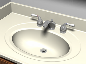bathroom vanity sink and light fixture 3Dモデル