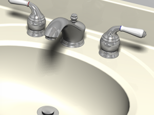 bathroom vanity sink and light fixture 3Dモデル