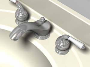 bathroom vanity sink and light fixture 3Dモデル