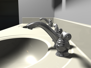 bathroom vanity sink and light fixture 3Dモデル