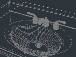 bathroom vanity sink and light fixture 3Dモデル