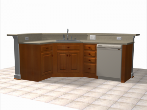 kitchen island Model 3D