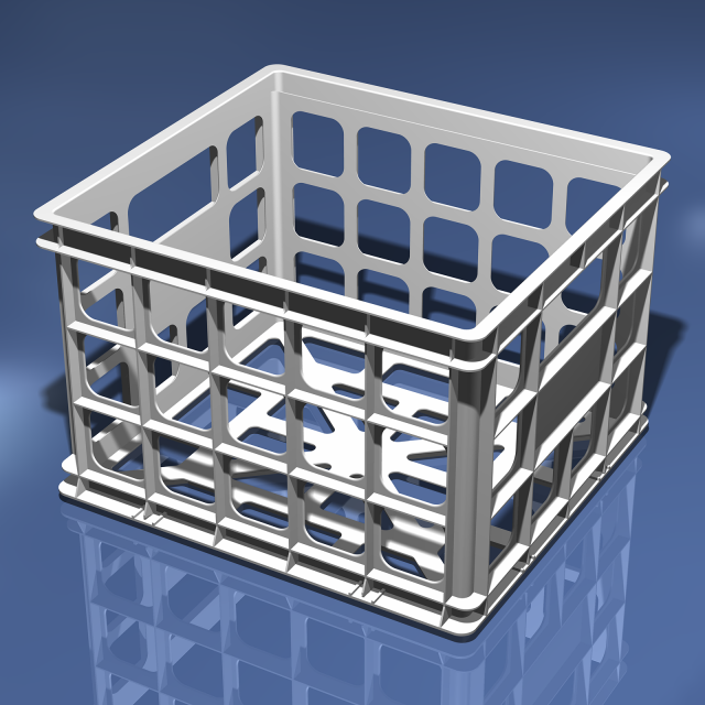 plastic storage crate 3D Model .c4d .max .obj .3ds .fbx .stl .blend 