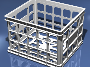 plastic storage crate 3D Model