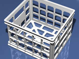 plastic storage crate 3D Model