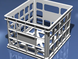 plastic storage crate 3D Model