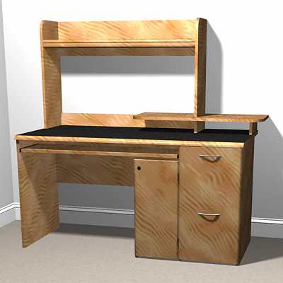 wooden computer desk 3D Model .c4d .max .obj .3ds .fbx .stl .blend 
