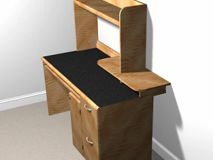 wooden computer desk 3D Model