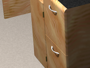 wooden computer desk 3D Model