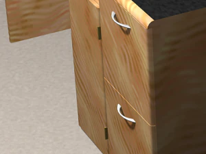 wooden computer desk 3D Model