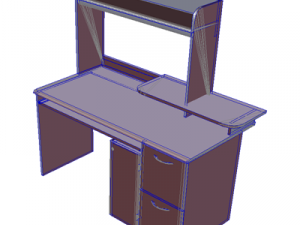 wooden computer desk 3D Model