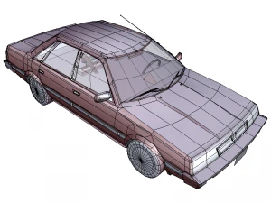 berline des ann&eacute;es 1990 Modèle 3D