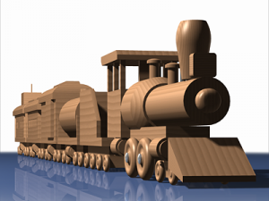 wooden train toy 3D Model