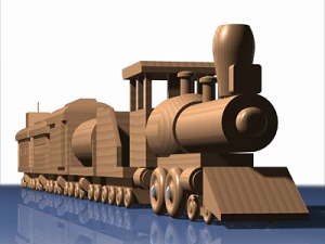 jouet de train en bois Modèle 3D
