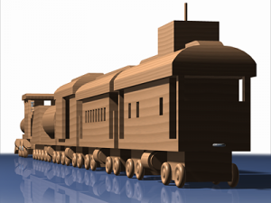 wooden train toy 3D 模型