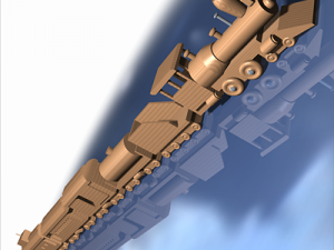 wooden train toy 3D 模型